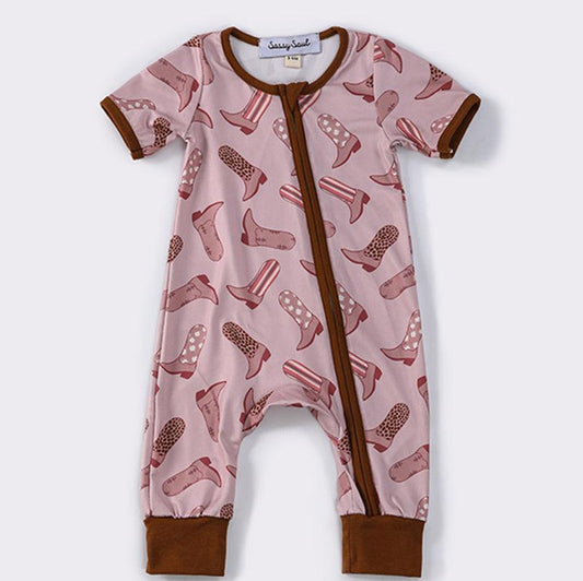 Rodeo Rascals Brown Zipper Romper