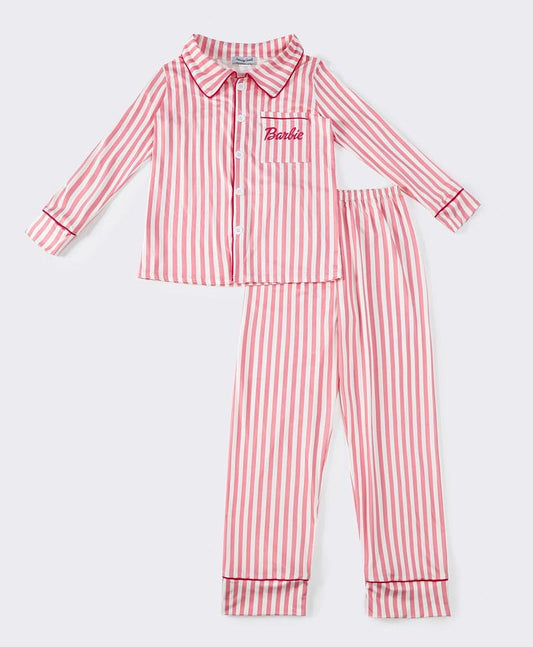 Pink Stripe Barbie Pajamas Set - Adult