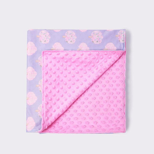 Penelope Pink Pumpkin Print Baby Minky Blanket