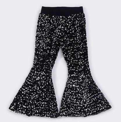 Sequin Bell Bottoms - Gray