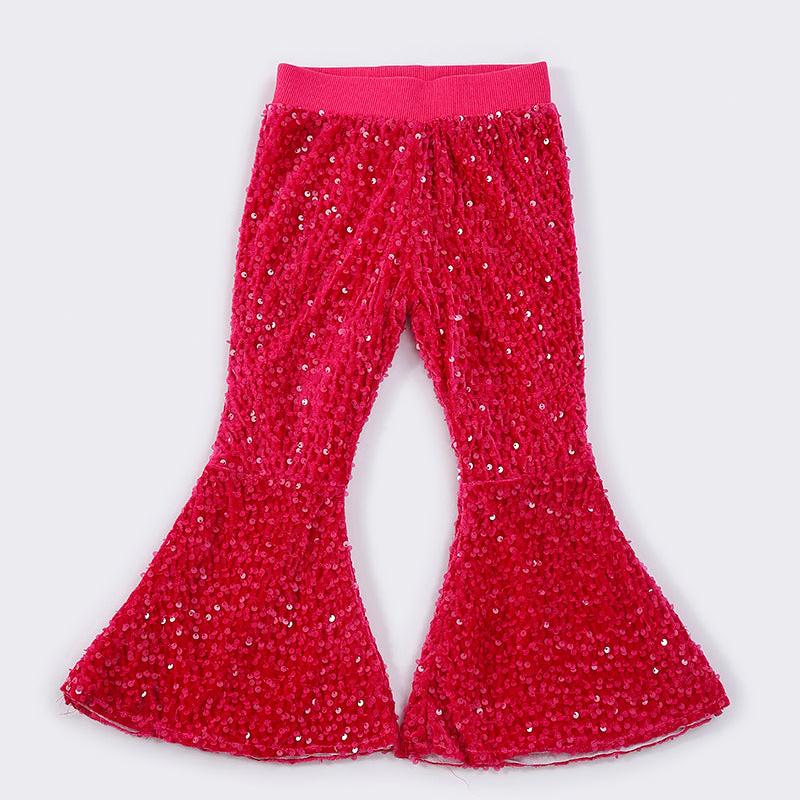 Sequin Bell Bottoms - Magenta