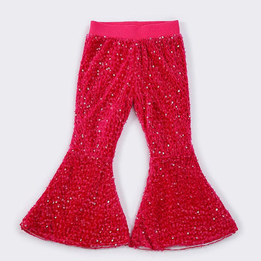 Sequin Bell Bottoms - Magenta