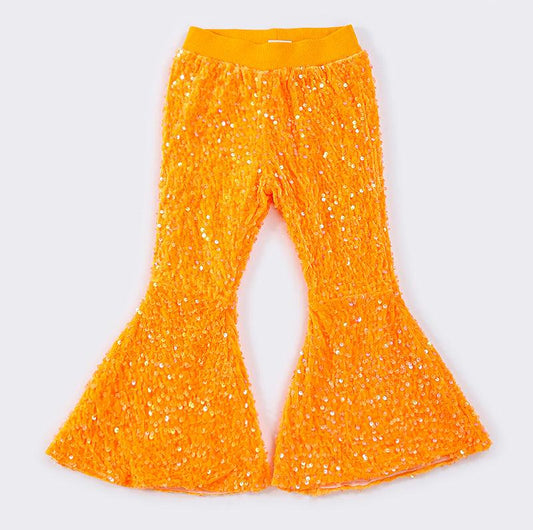 Sequin Bell Bottoms - Yellow