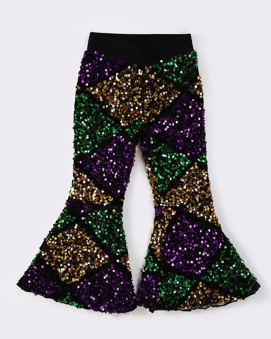 Sequin Mardi Gras Bell Bottoms