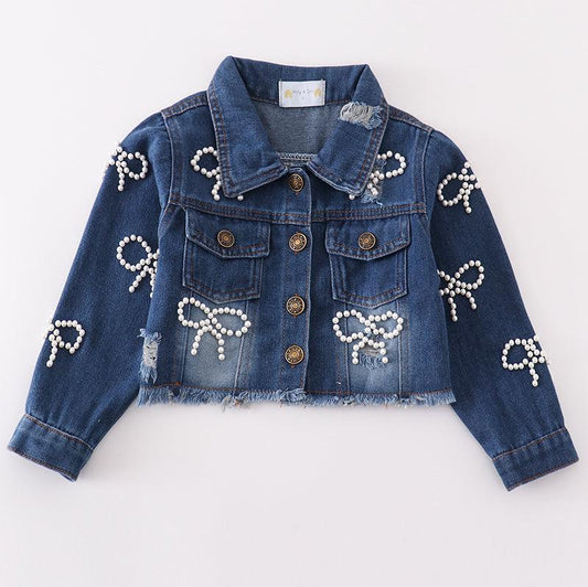 Pearl Denim Cropped Jacket