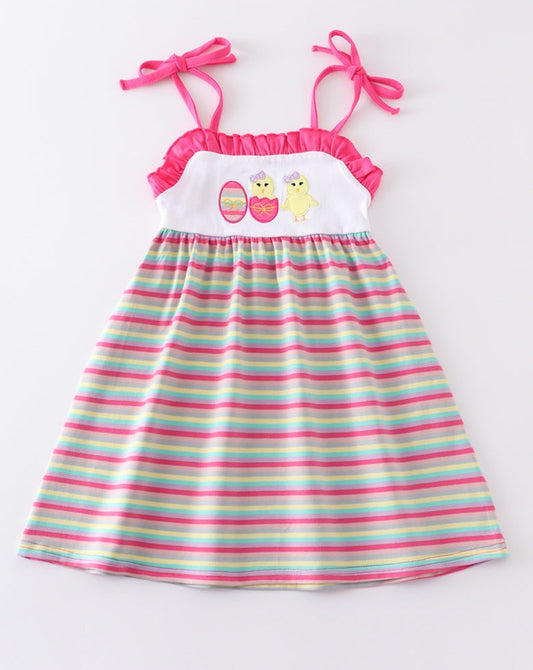 Easter Egg Stripe Strap Dress