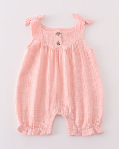 Muslin Pink Baby Romper