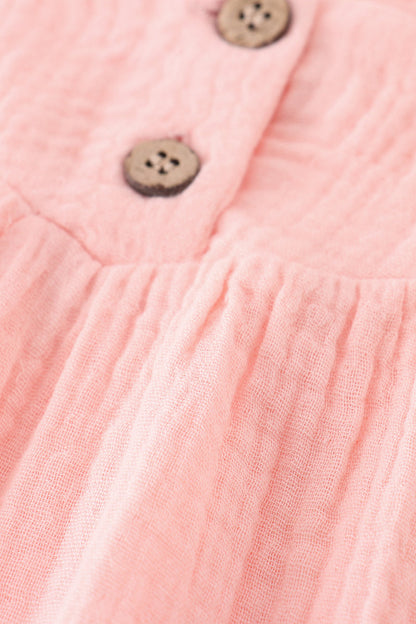 Muslin Pink Baby Romper