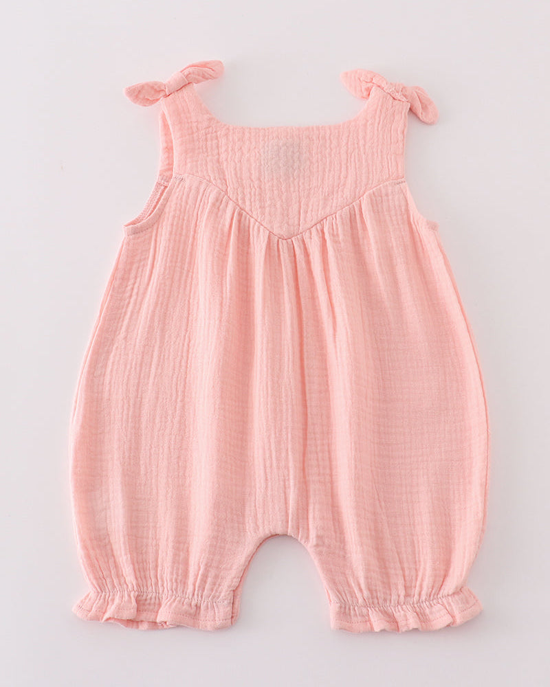 Muslin Pink Baby Romper