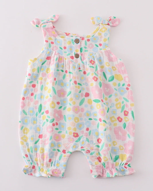 Muslin Pink Floral Girl Bubble