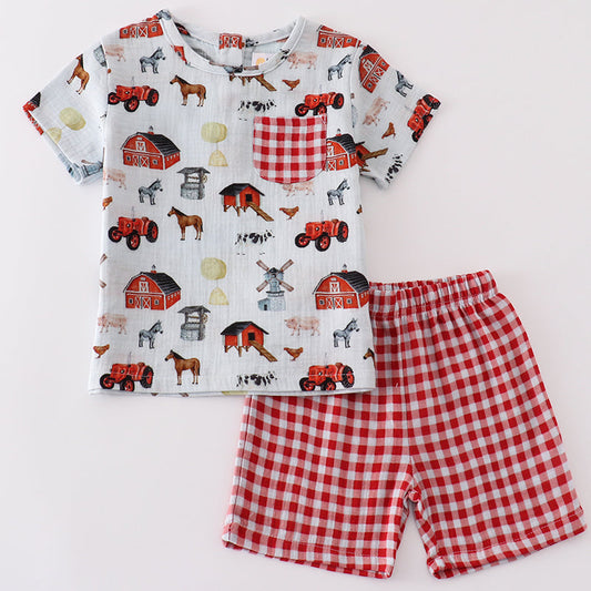 Muslin Farm Boy Shorts Set