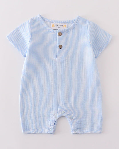 Muslin Sky Blue Boy Romper