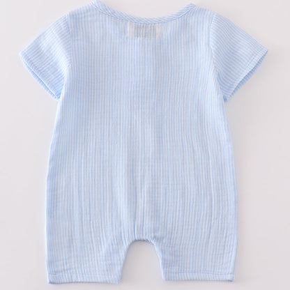 Muslin Sky Blue Boy Romper