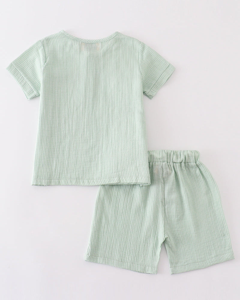 Muslin Sage Boy Shorts Set