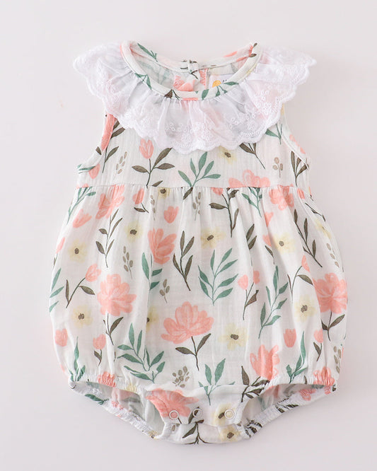 Muslin Pink Bloom Girl Bubble