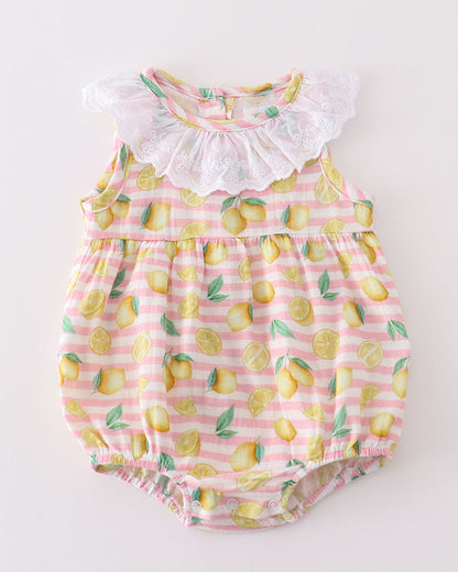 Muslin Pink Stripe Lemon Bubble