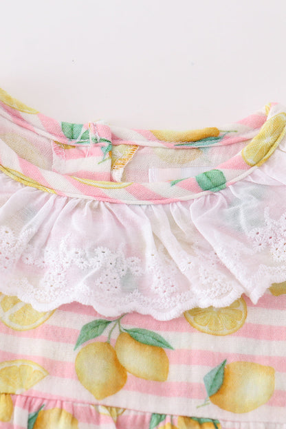 Muslin Pink Stripe Lemon Bubble