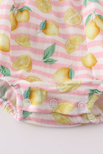 Muslin Pink Stripe Lemon Bubble