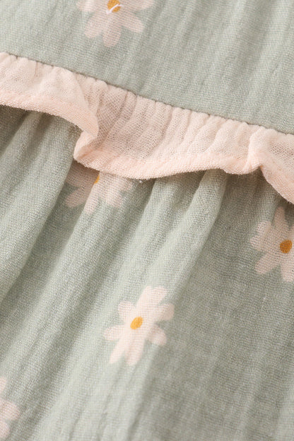 Muslin Sage Daisy Tiered Dress