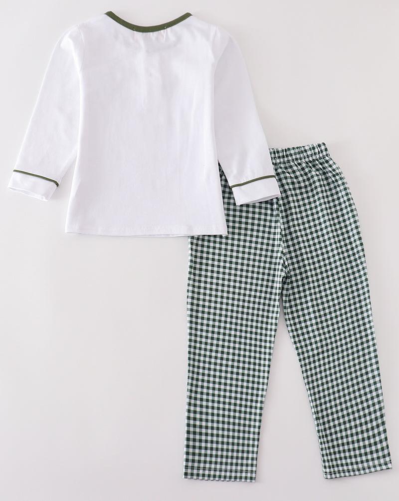 Hudson Green Plaid Boy Pants Set