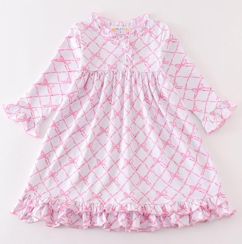 Sweet Bow Dreams Ruffle Pajama Dress