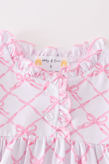 Sweet Bow Dreams Ruffle Pajama Dress