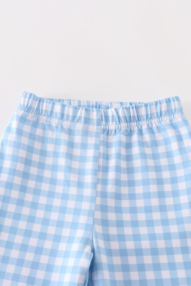 Blue Plaid Boy Pajamas Set