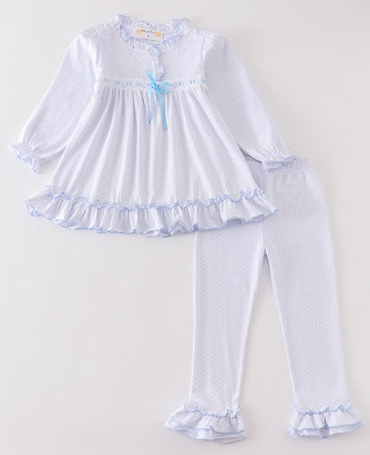 Sweet Blue Polka Dot Dream Pajama Set