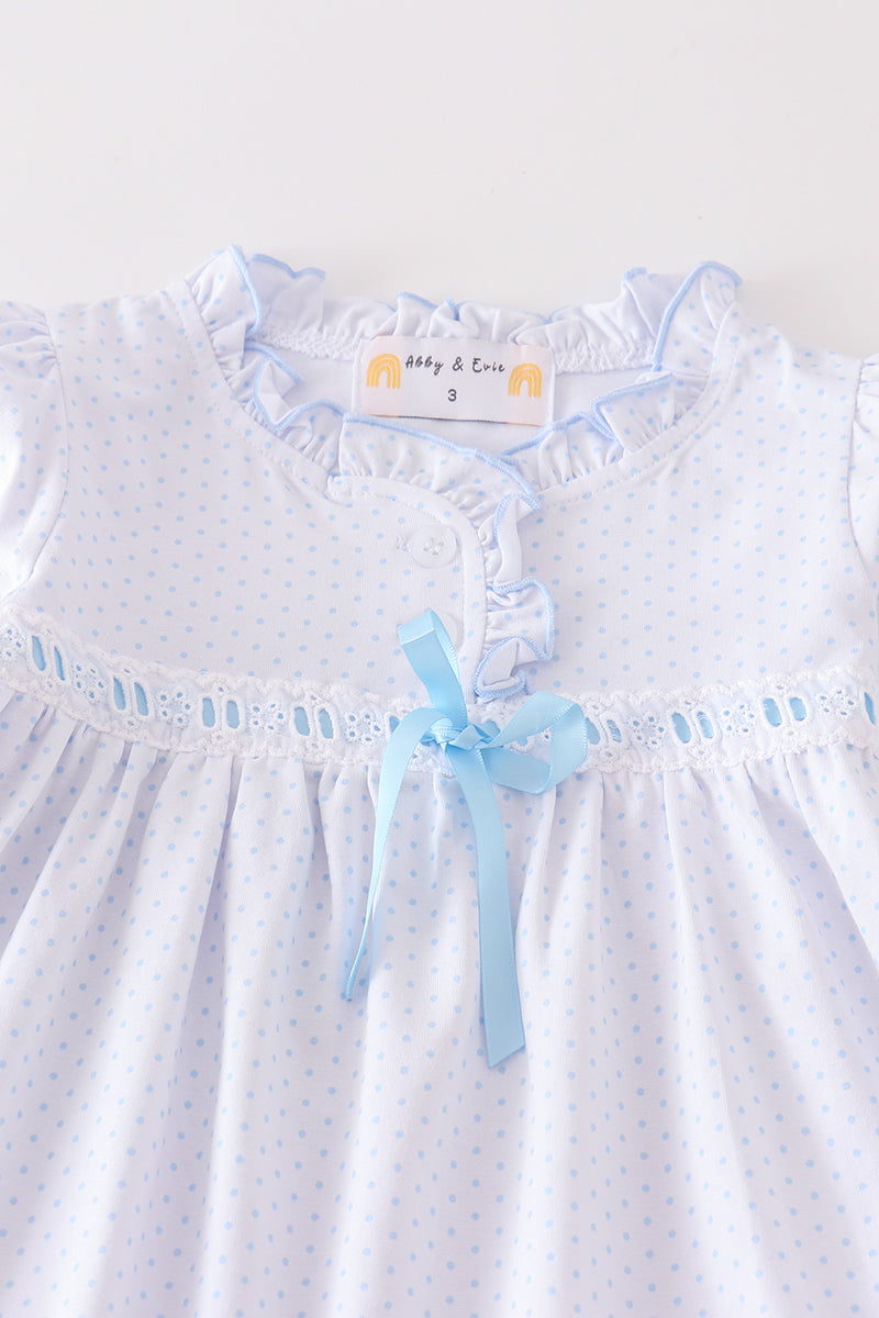 Sweet Blue Polka Dot Dream Pajama Set