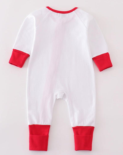 White Zip Boy Pajama Romper