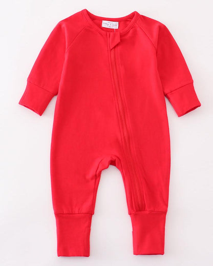 Red Zip Boy Pajama Romper