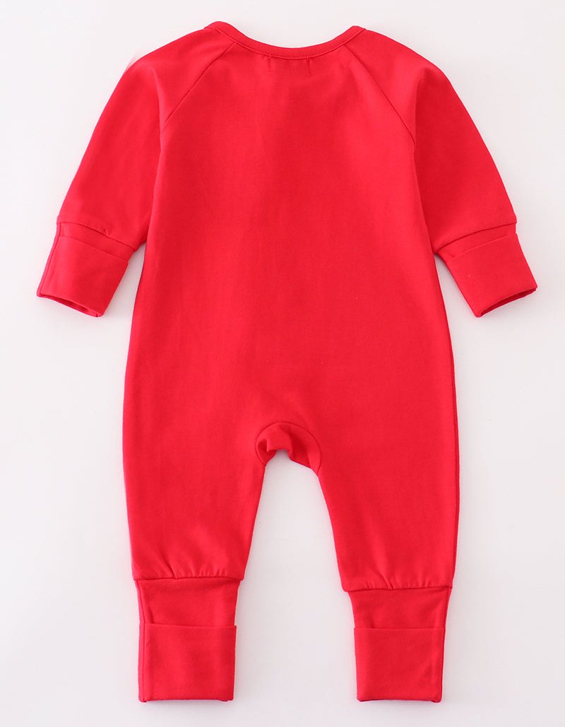 Red Zip Boy Pajama Romper