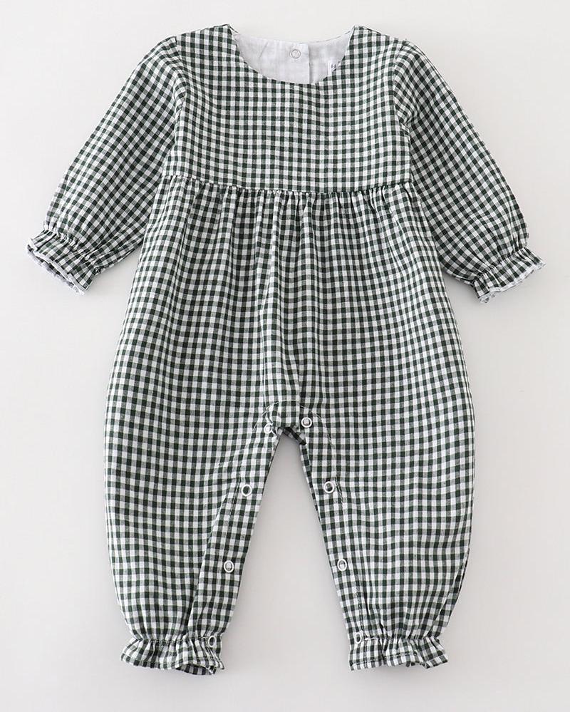 Michelle Green Gingham Girl Romper