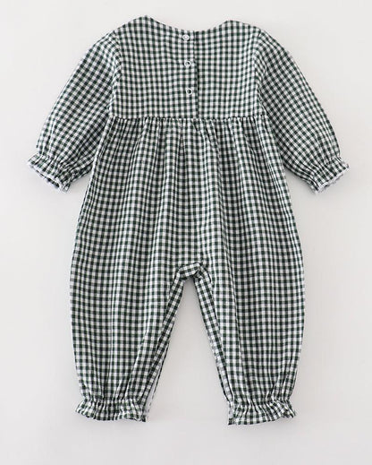 Michelle Green Gingham Girl Romper