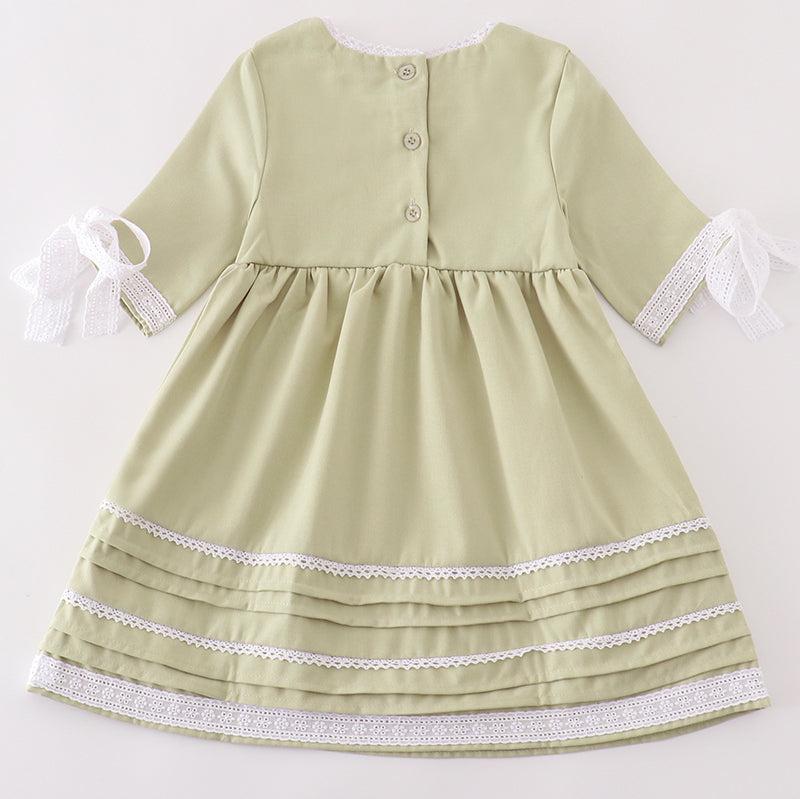 Lucy Lace Ruffle Dress - Sage