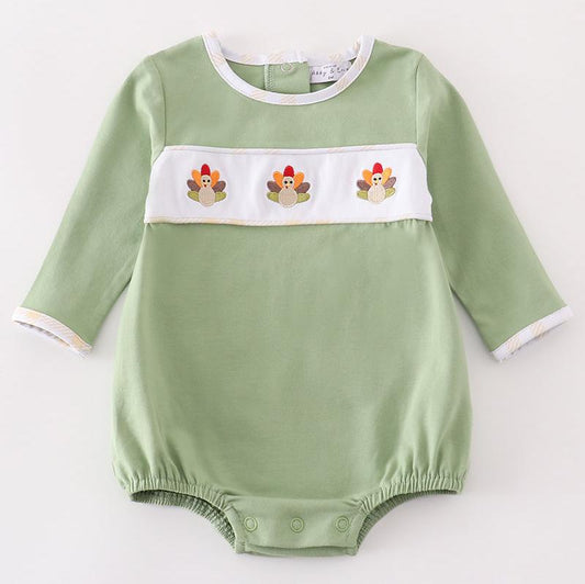 Turkey Embroidered Green Boy Bubble