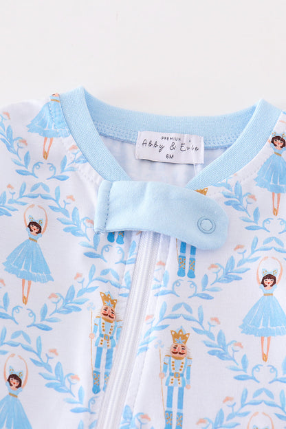 Nutcracker Print Blue Boy Romper