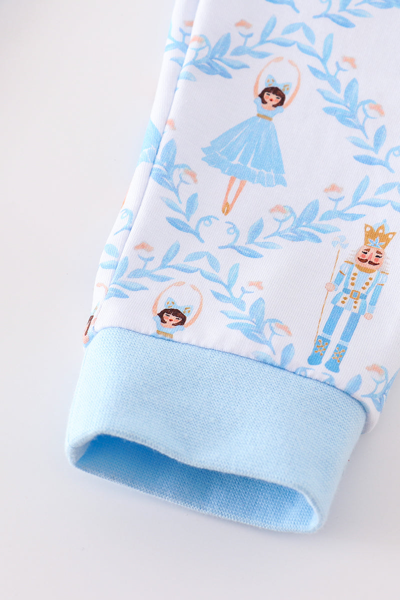 Nutcracker Print Blue Boy Romper