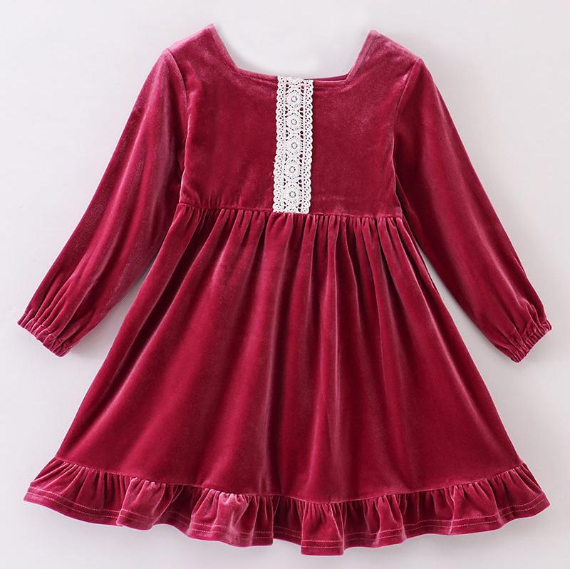 Velvet + Lace Mauve Dress