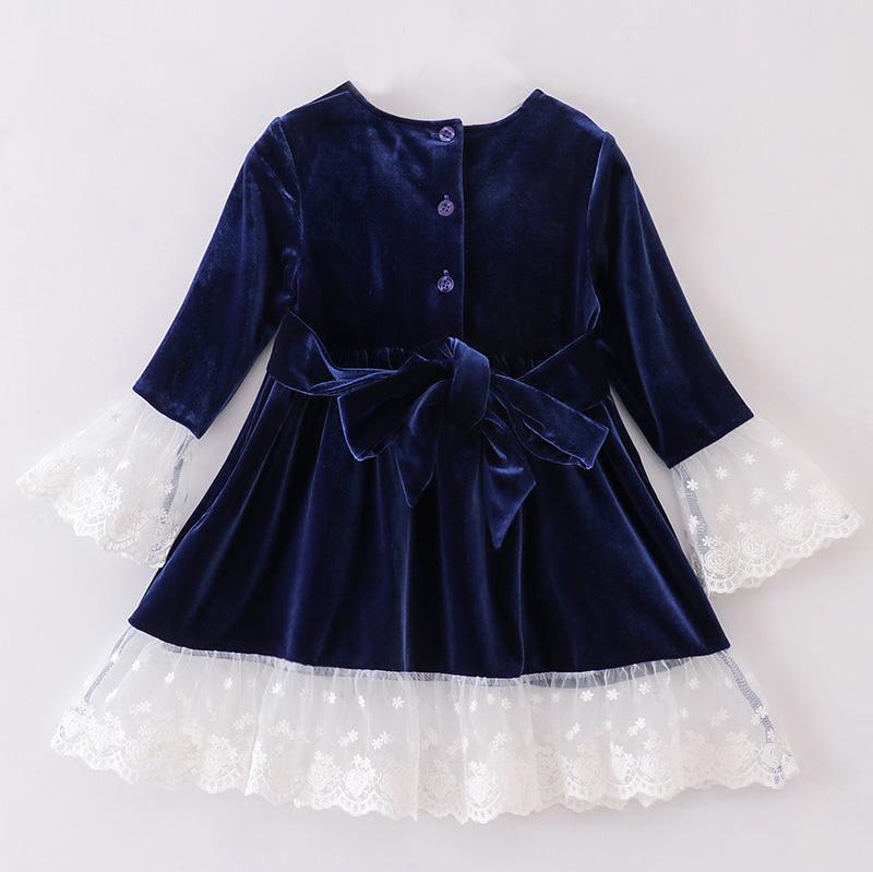 Velvet + Lace Navy Dress