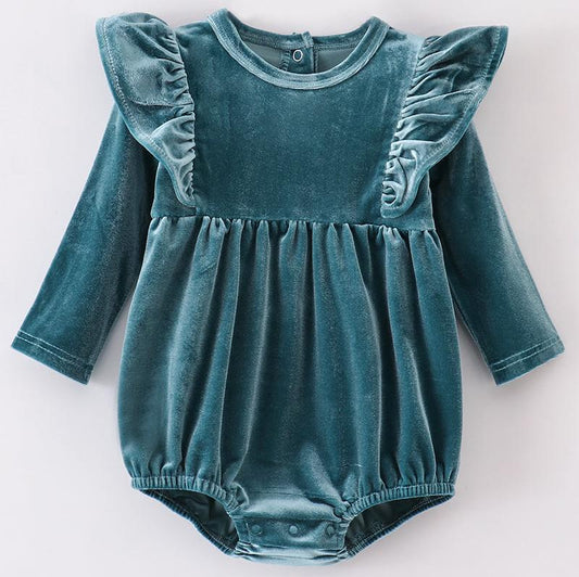 Velvet Ruffle Bubble - Teal