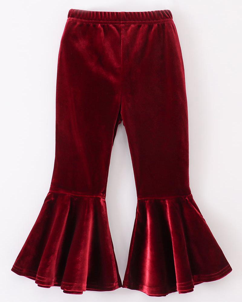 Velvet Bell Bottoms - Maroon