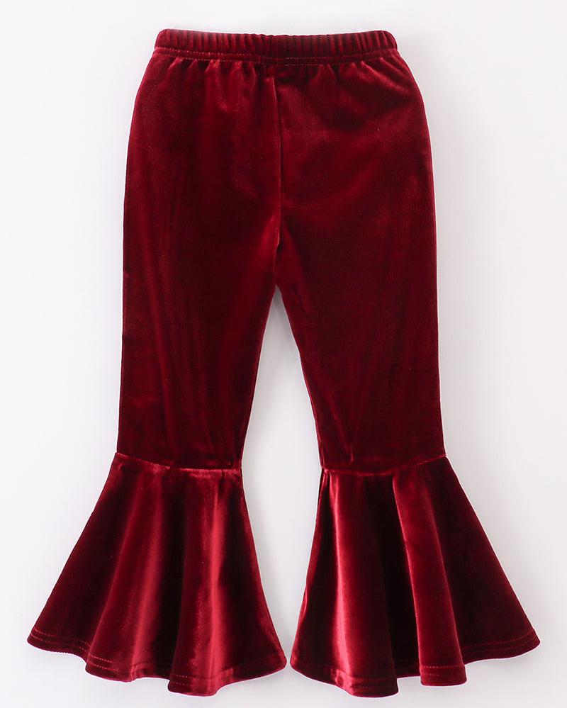 Velvet Bell Bottoms - Maroon