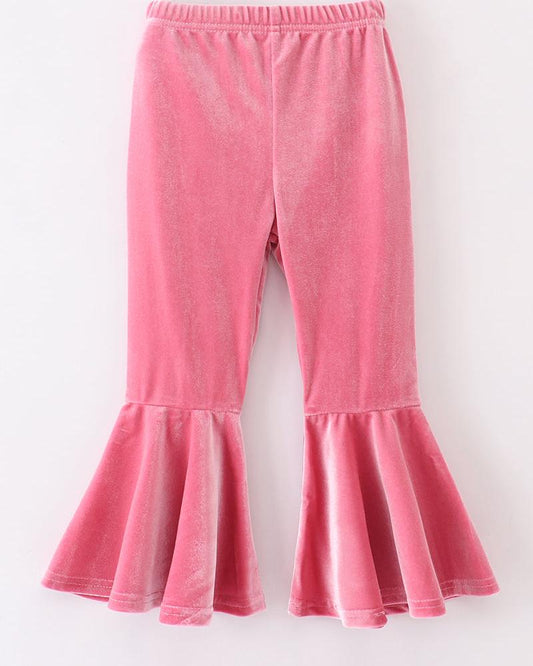 Velvet Bell Bottoms - Pink