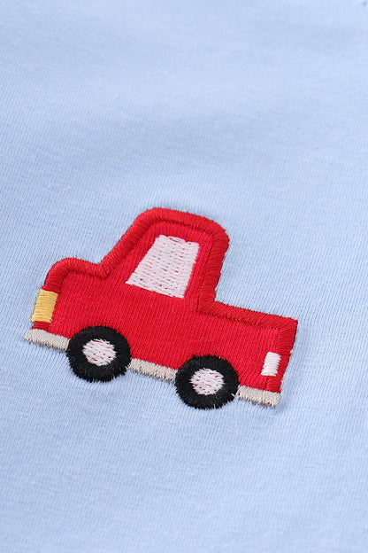 Cars Applique Blue Boy Set