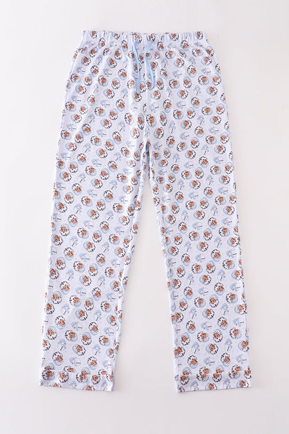 Christmas Santa Claus Print Blue Men’s Pajama Pants