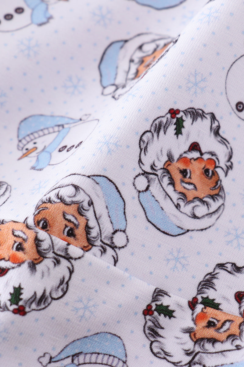 Christmas Santa Claus Print Blue Men’s Pajama Pants