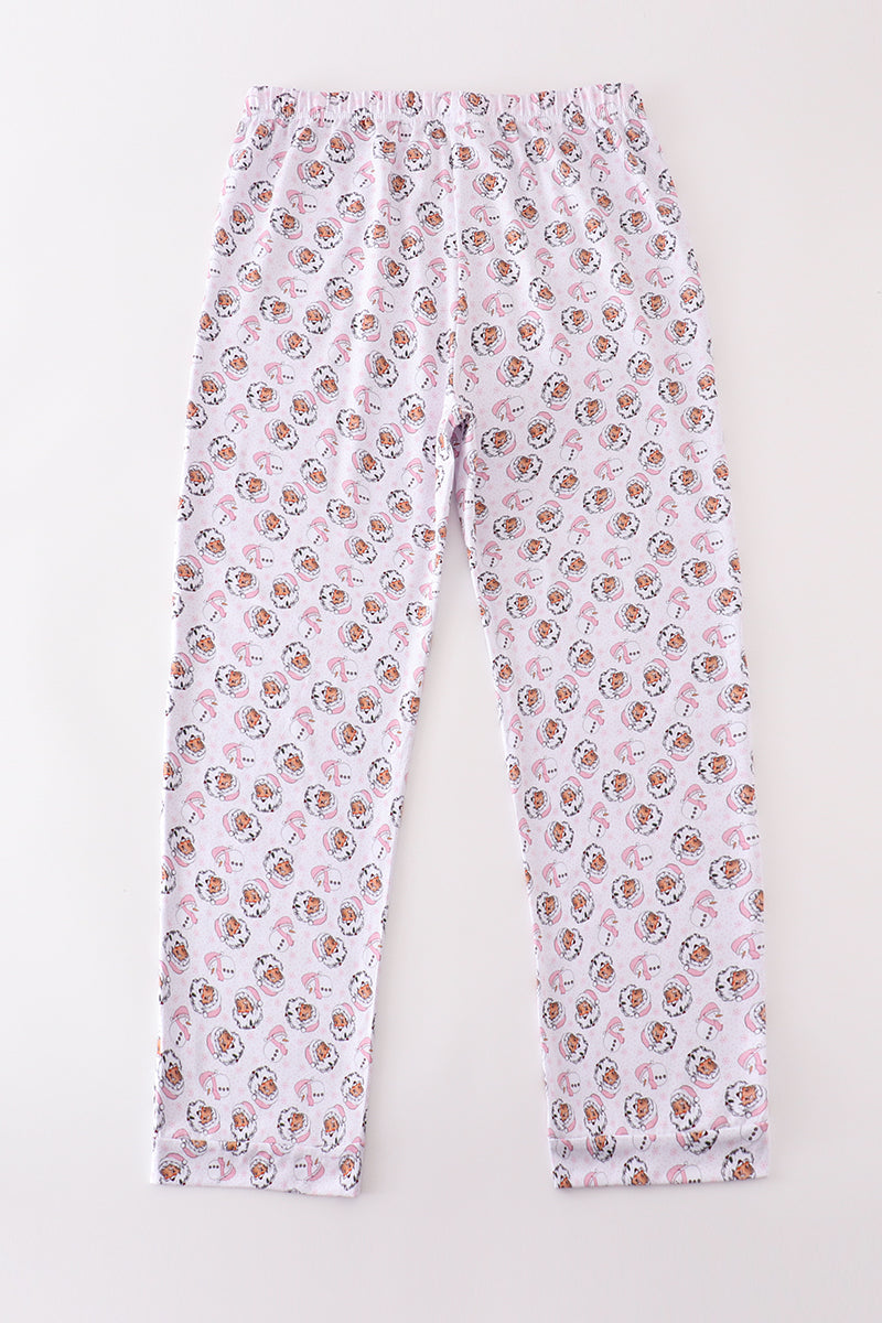 Christmas Santa Claus Print Pink Women’s Pajama Pants