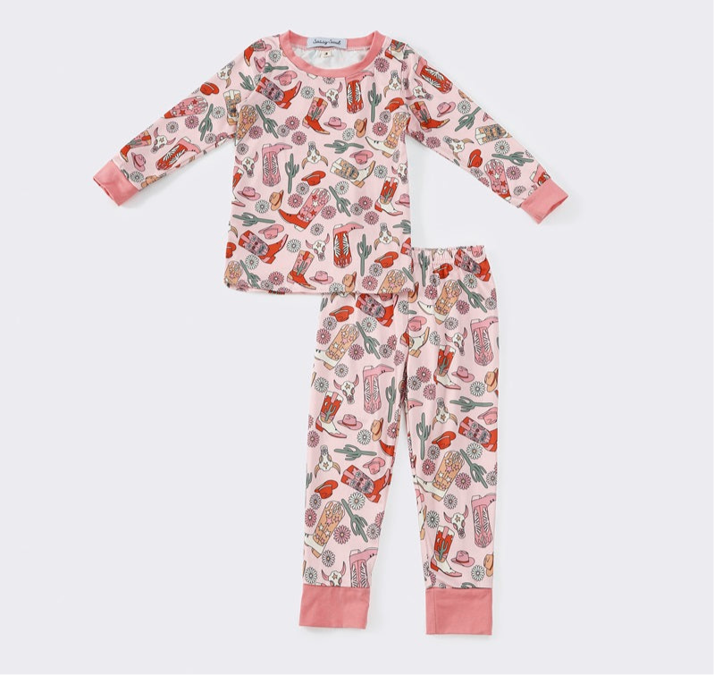 Rosy Western Print Pajamas Set