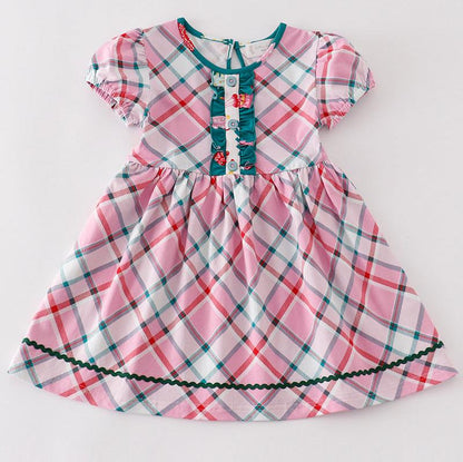 Christmas Pink Plaid Dress